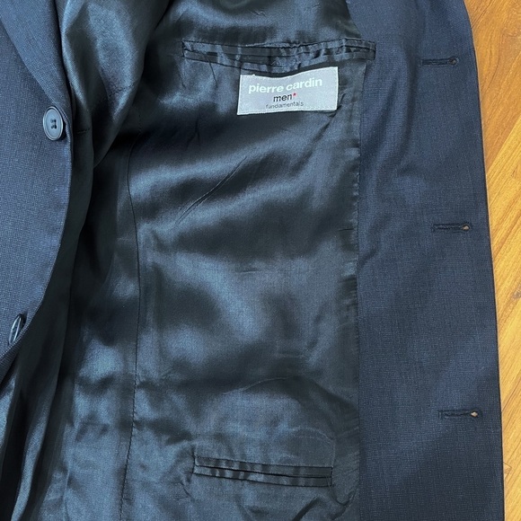 Pierre Cardin Fundamentals Men’s Blazer Sz 42 L Navy 3 Buttons Wool Suit Jacket - Picture 7 of 8